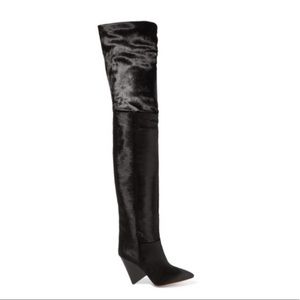 ISABEL MARANT PONY HAIR THIGH BOOTS